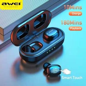 Awei T13 Pro TWS Touch Earbuds Black Color