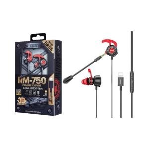 REMAX RM-750 IPhone Lightning Gaming Earphone Black