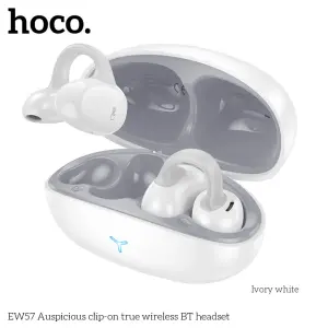 HOCO EW57 Clip-On True Wireless Bluetooth Earphone White Color